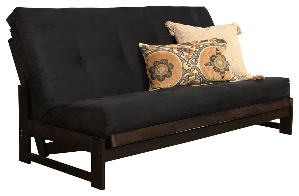 Rowan Frame, Reclaim Mocha Finish, Suede Black Mattress
