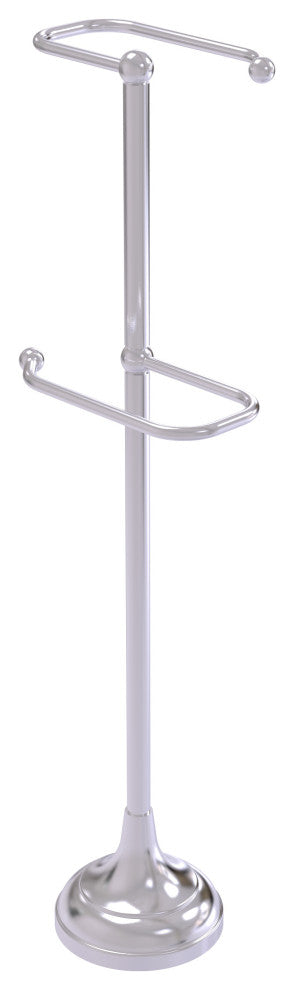 Free Standing Two Roll Toilet Tissue Stand, Satin Chrome