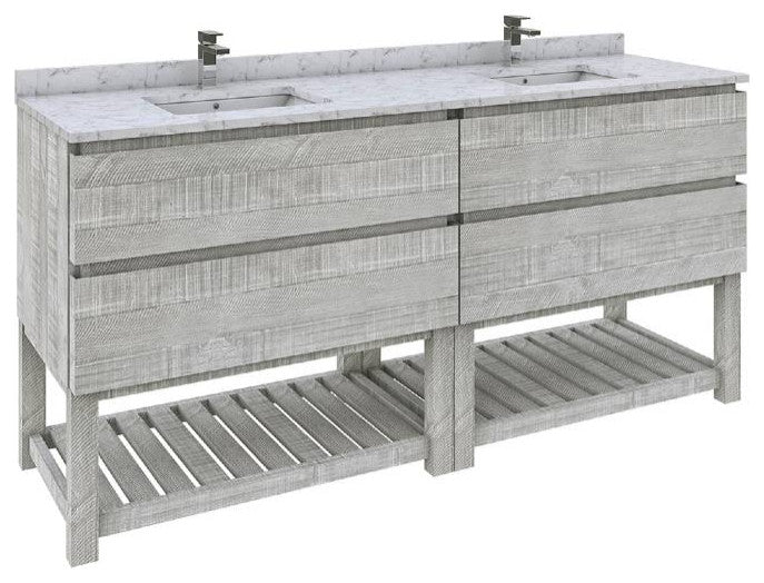 Fresca Formosa Modern 72" Ash Open Bottom Double Sink Bathroom Vanity