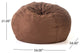 Selena Traditional 5 Foot Suede Bean Bag, Cover Only, French Roast