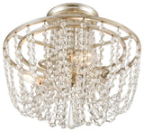 Crystorama ARC-1900-SA-CL-MWP, 3-Light Ceiling Mount, Antique Silver