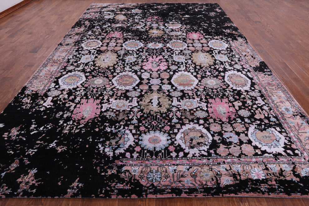 Wool and Silk Persian Handmade Rug 10' 0" X 14' 3" Q7072
