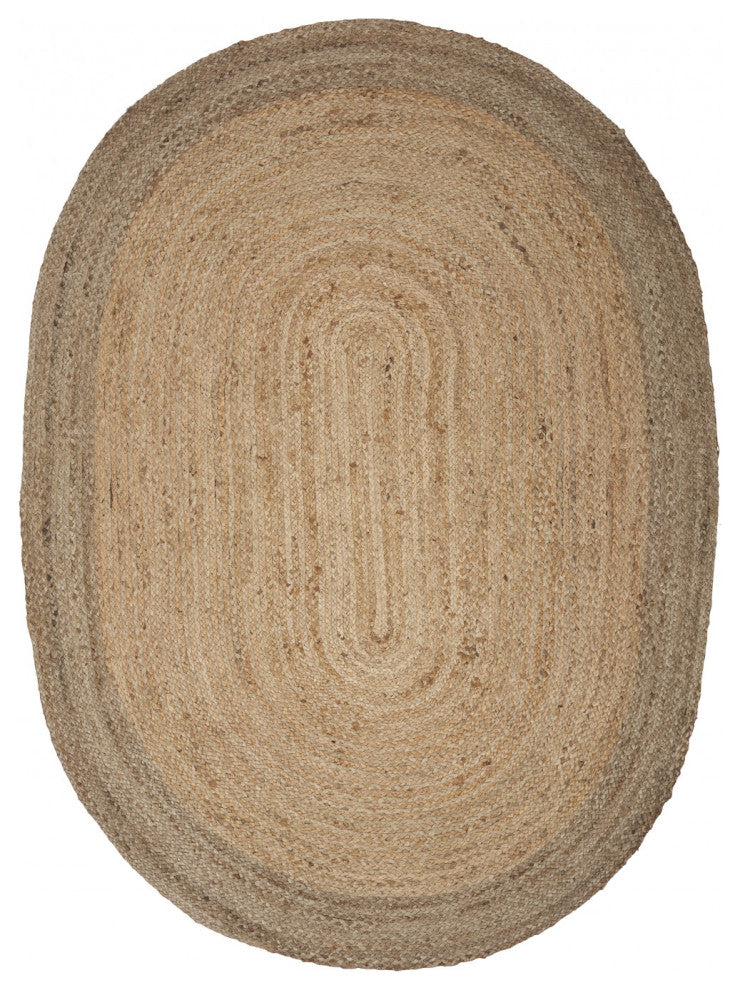 9" Natural Toned Oval Shaped Area Rug