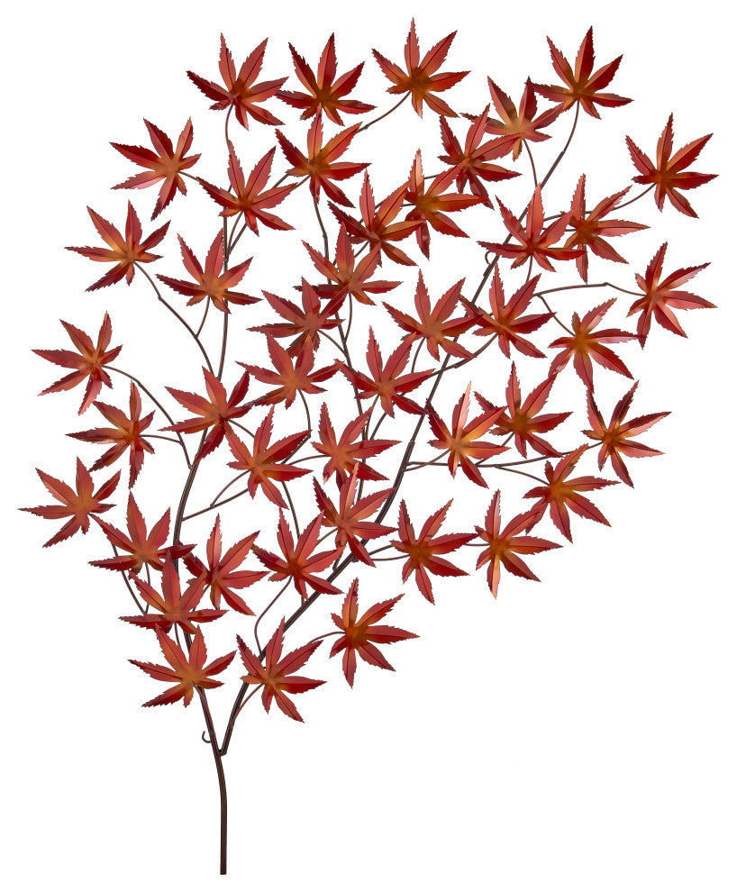 Fall Leaves Earthtones Metal Wall Art
