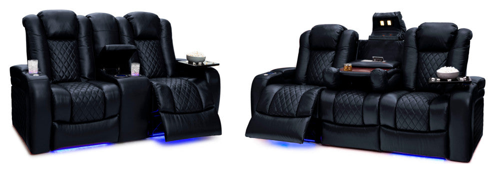Seatcraft Euphoria Home Theater Seating, Black, Loveseat and Sofa