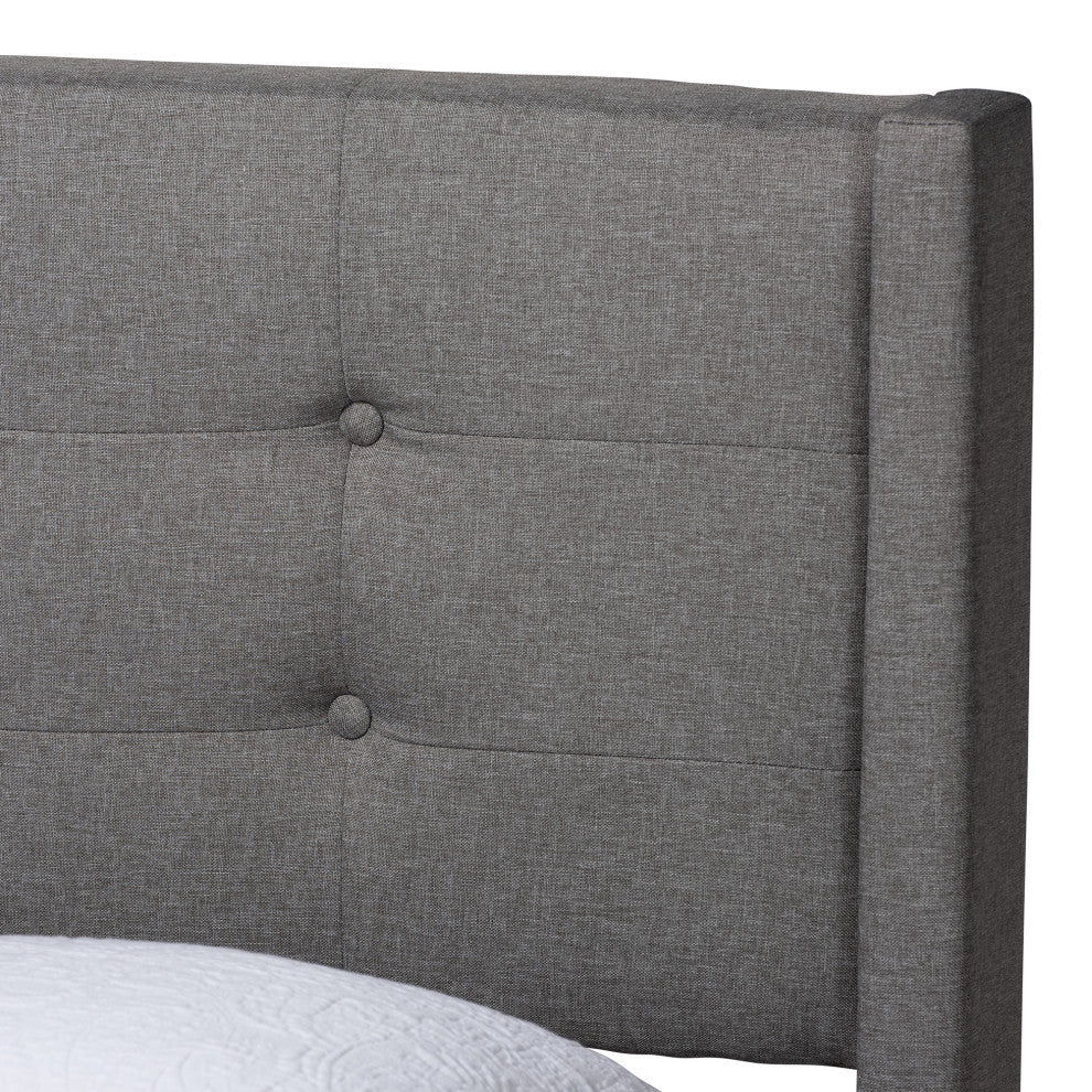 Bailee Fabric Platform Bed, Grey, Full