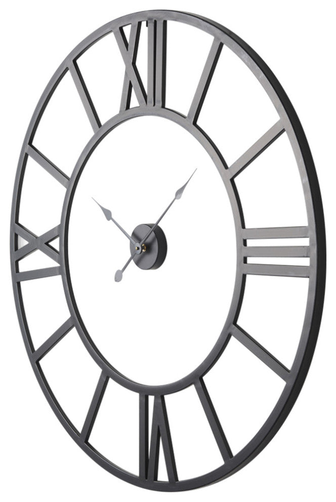 Stoke Matte Black Iron 42" Round Wall Clock