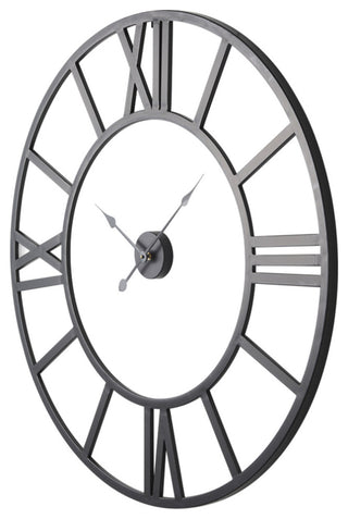 Stoke Matte Black Iron 42" Round Wall Clock