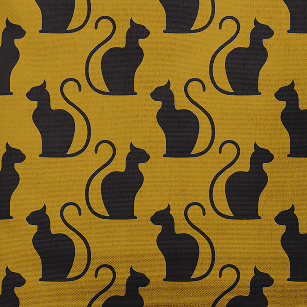 20" x 20" Spooky Cats Decorative Throw Pillow, Autumn Gold