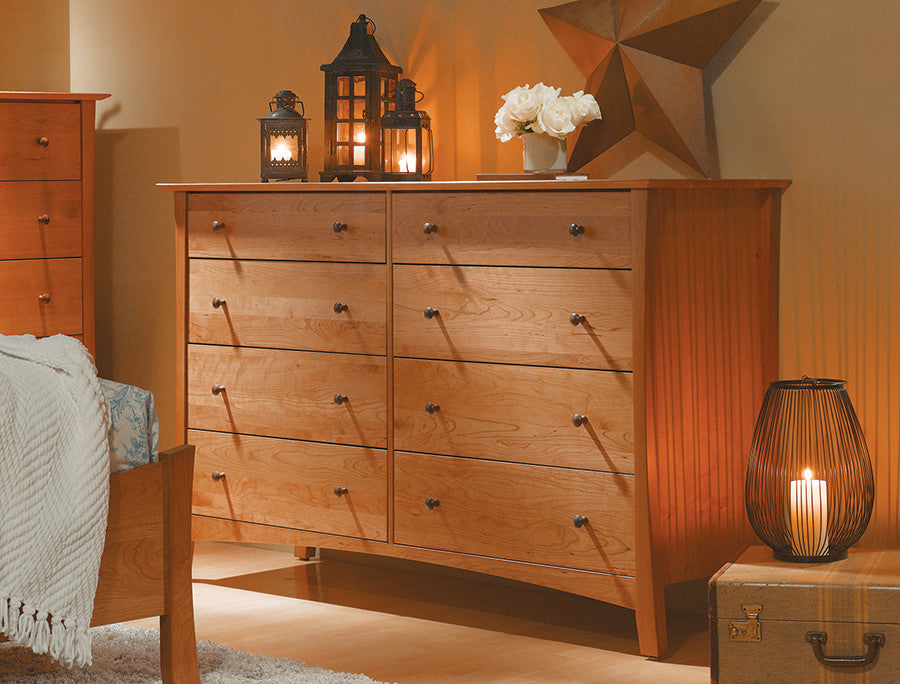 Armstrong 8 Drawer Double Dresser, Natural Cherry