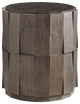 Everett Round Travertine End Table