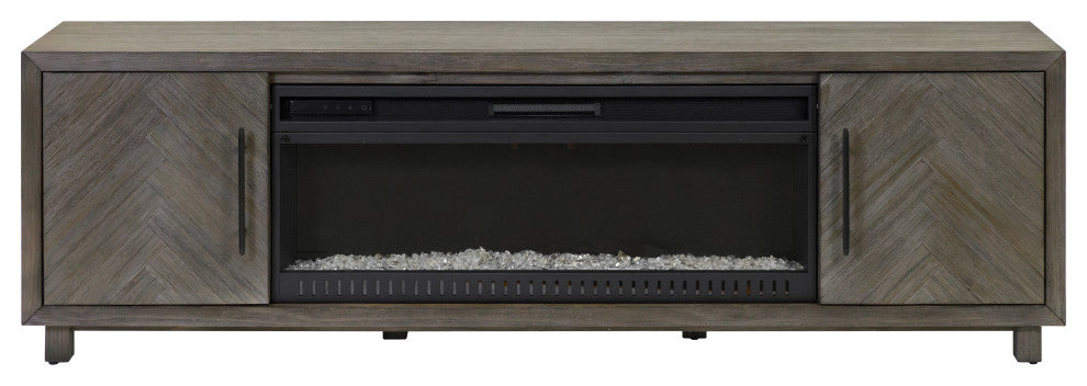 80" Fireplace Console Entertainment, Gray