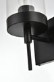 1 Light Black And Clear Bath Sconce
