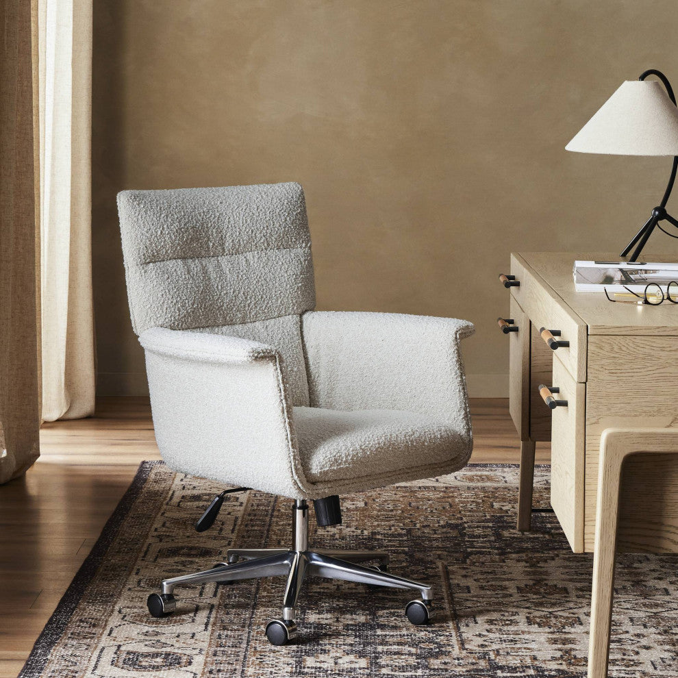 Humphrey Desk Chair Knoll Natural, Polished Aluminum