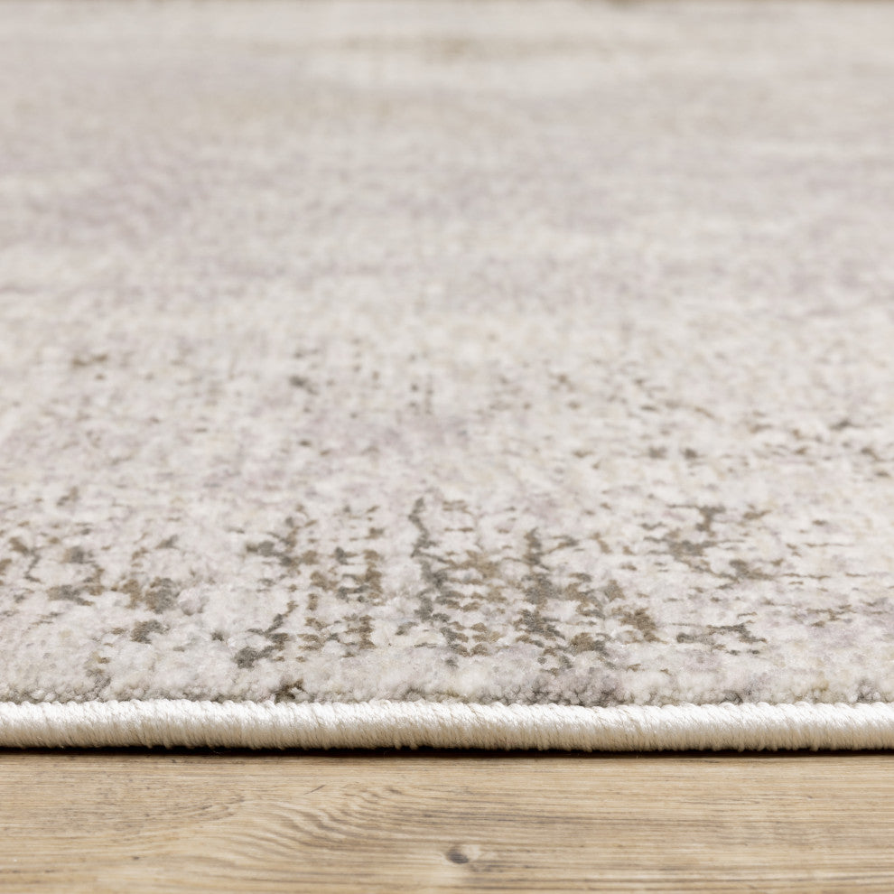 Noble Muted Abstract Ivory/ Beige Indoor Area Rug, Ivory, 5'3"x7'6"