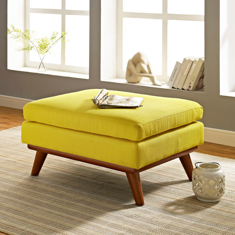 Engage Fabric Ottoman, Sunny