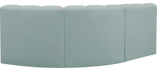 Arc Vegan Leather Upholstered 3-Pc. L-Shaped Modular Sectional, Green