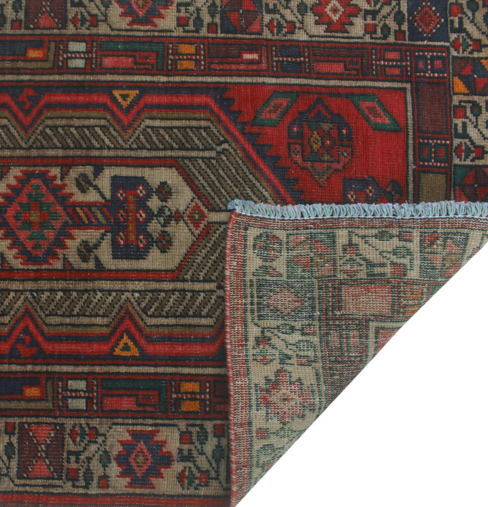 Fine Vintage Distressed Nadereh Rust/Beige Runner, 2'9x10'8