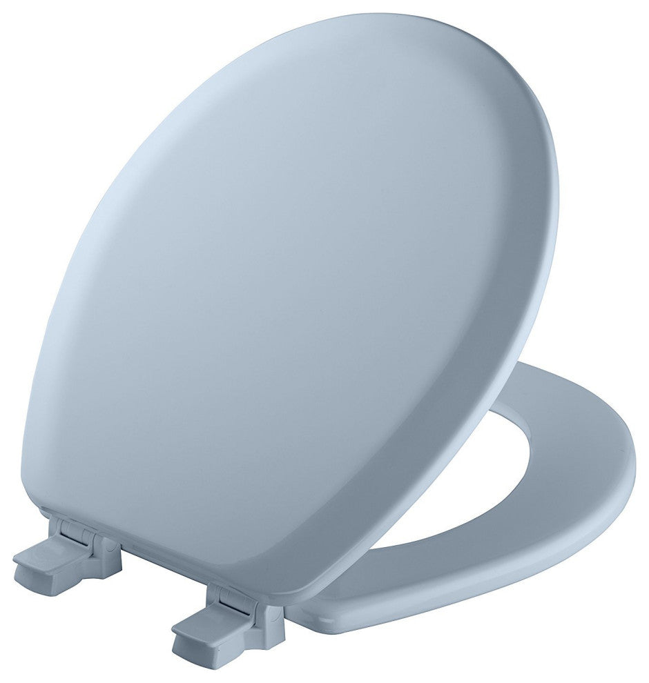 Mayfair 41EC-034 Round Molded Wood Toilet Seat w/ Easy-Clean Hinges, Sky Blue