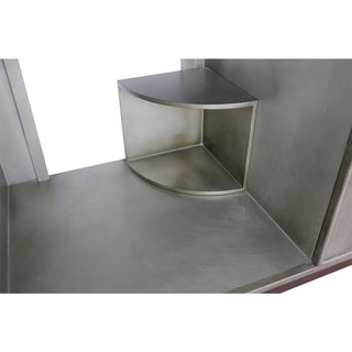 37" Single Wall Mount Vanity, Linen Brown Finish With Gray Granite Top