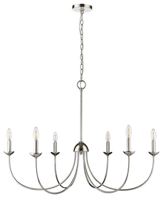 6 Light 29 in. Polished Nickel Chandelier