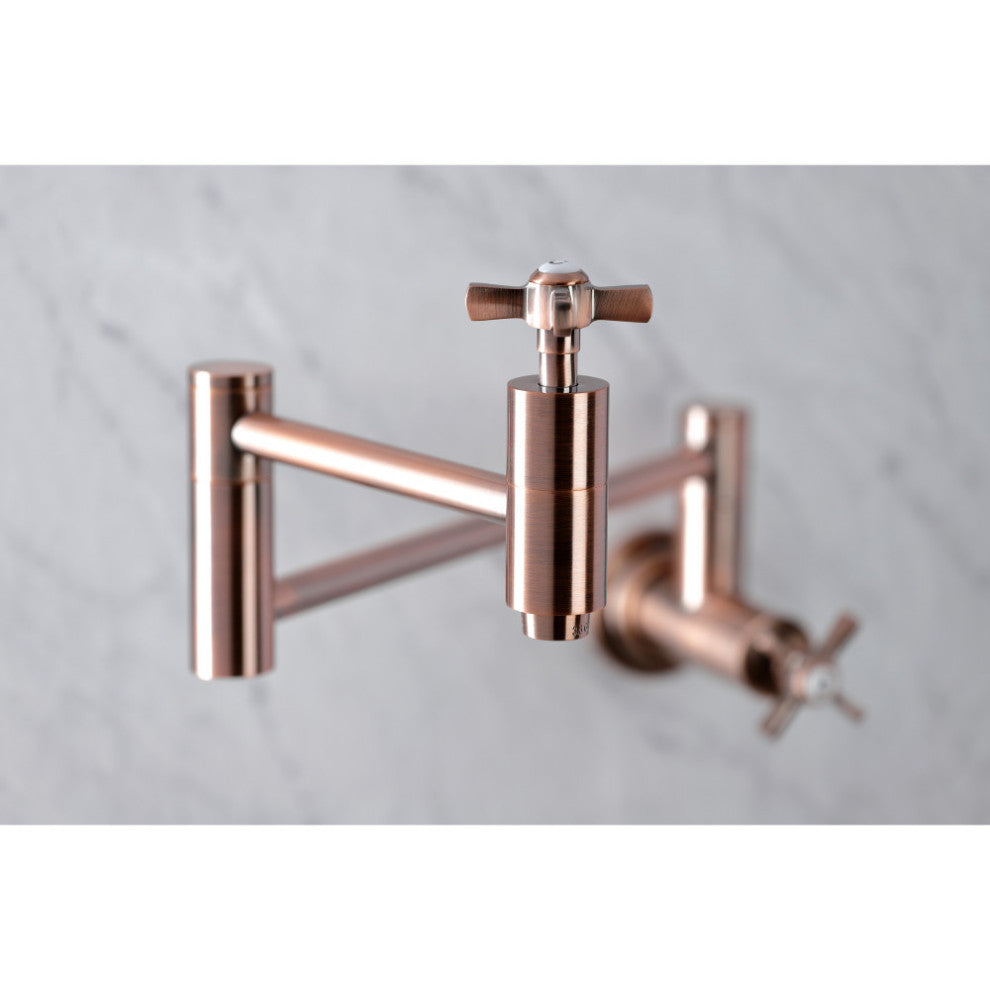KS810ZXAC Millennium Wall Mount Pot Filler Kitchen Faucet, Antique Copper