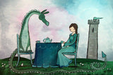 "Tea With a Dragon" Painting Print on Wrapped Canvas