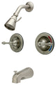 Kingston Pressure Balanced Two-Handle Tub and Shower Faucet, Brushed Nickel