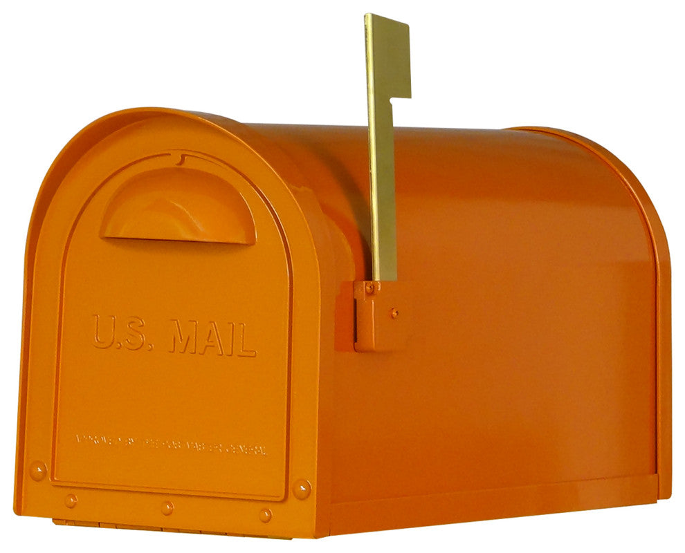 Mid Modern Dylan Curbside Mailbox, Orange