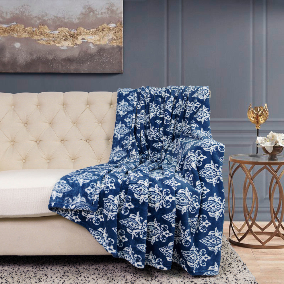 Hennessy Throw Blanket, Majolica Blue