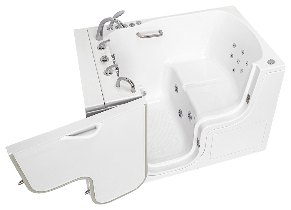 Ella Wheelchair Transfer 36"x55" Acrylic Walk-In Bathtub,Faucet, 2" Dual Drain,