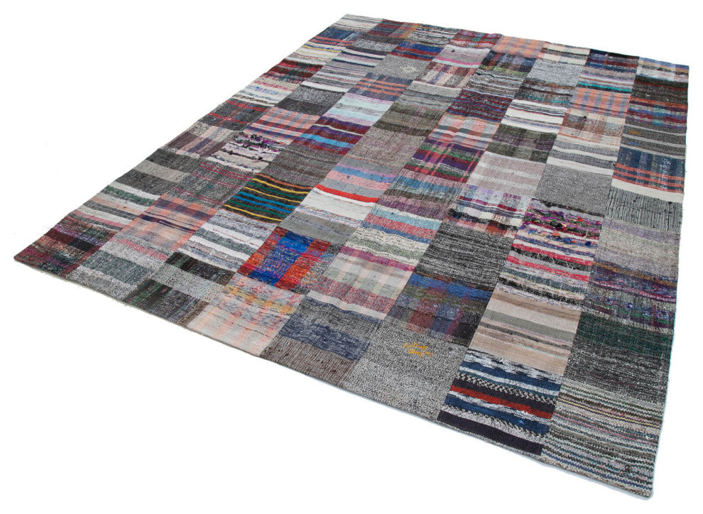 Rug N Carpet - Handmade Turkish 7' 10'' x 9' 9'' Vintage Patchwork Kilim Rug