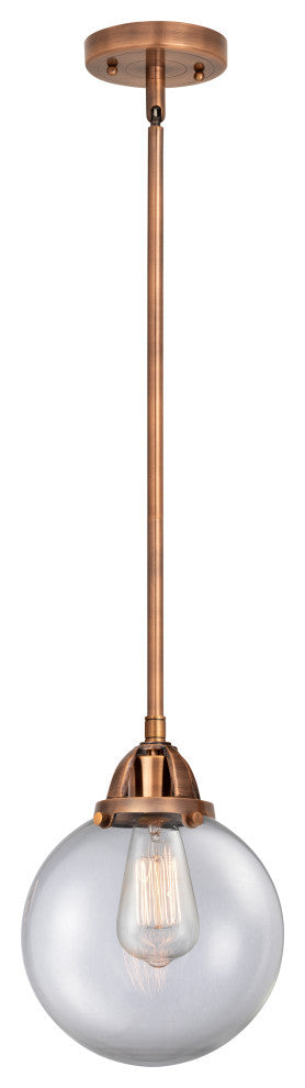 Beacon Mini Pendant, Antique Copper, Clear, Clear