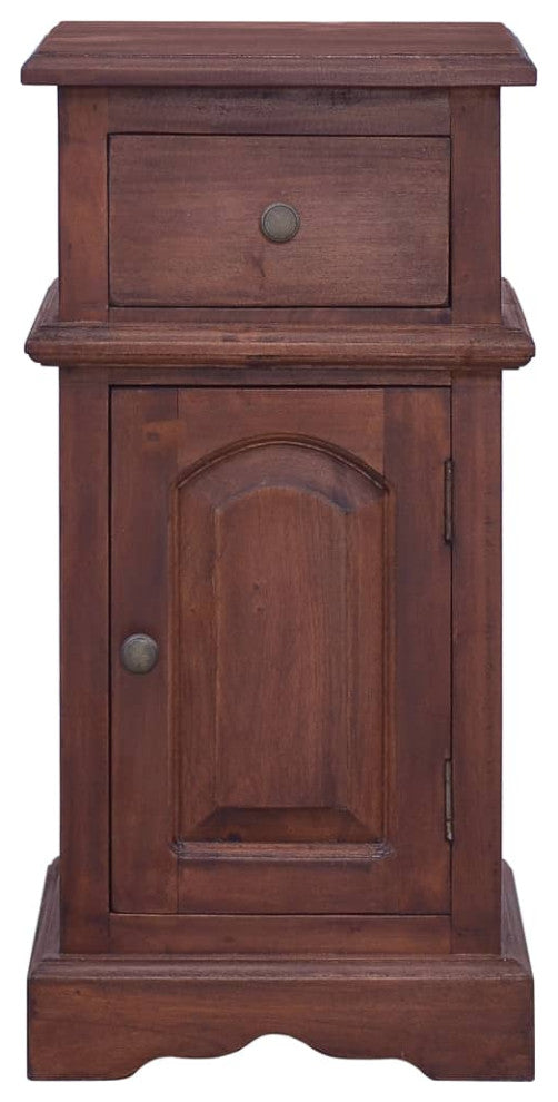 vidaXL Bedside Cabinet Classical Brown Solid Mahogany Wood