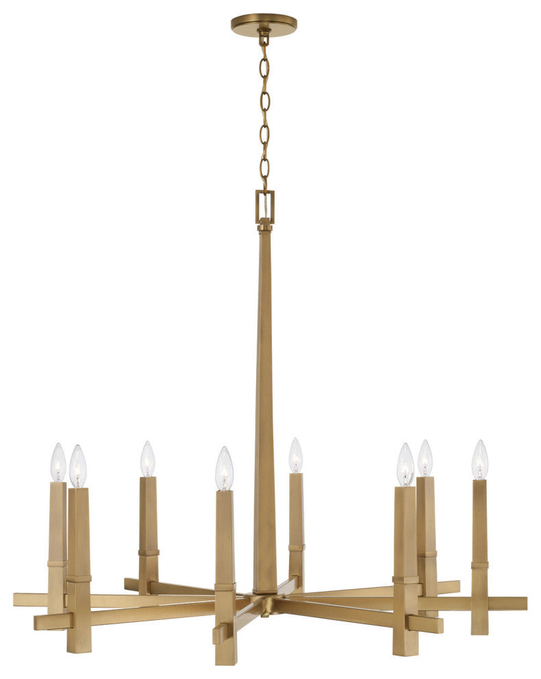 Capital Lighting 449681 Blake 8 Light 39"W Candle Style - Aged Brass