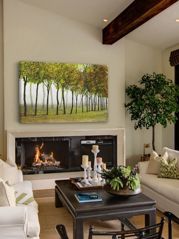 "Row of Trees Green" Painting Print on Canvas by Chris Vest