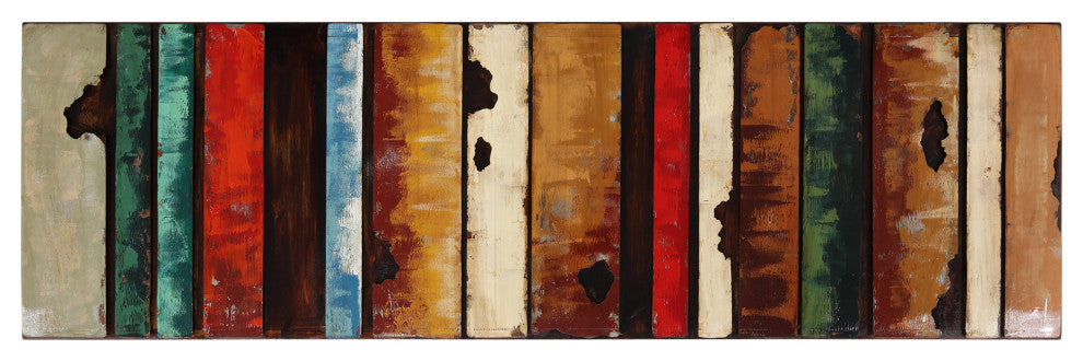 "Rustic Flow 1" Primo Mixed Media Hand Painted 3D Wall Sculpture Metal Wall Art