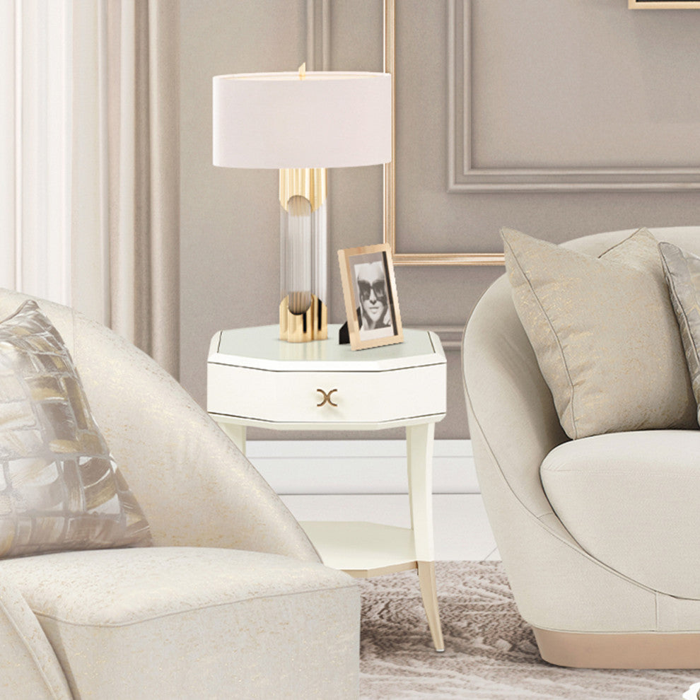 La Rachelle Octagonal End Table - Medium Champagne