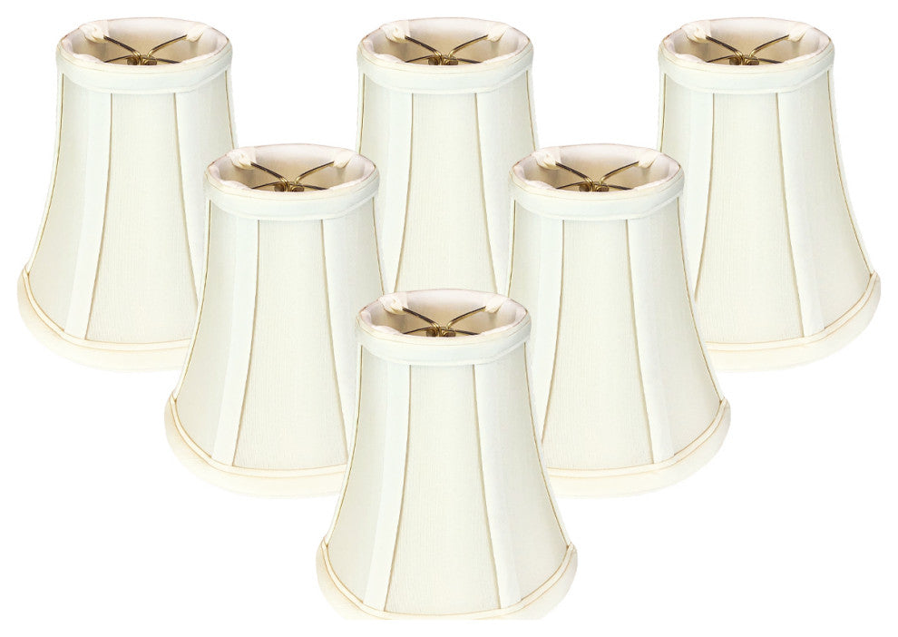 Royal Designs True Bell Basic Lamp Shade, Flame Clip Fitter, Eggshell, Set of 6