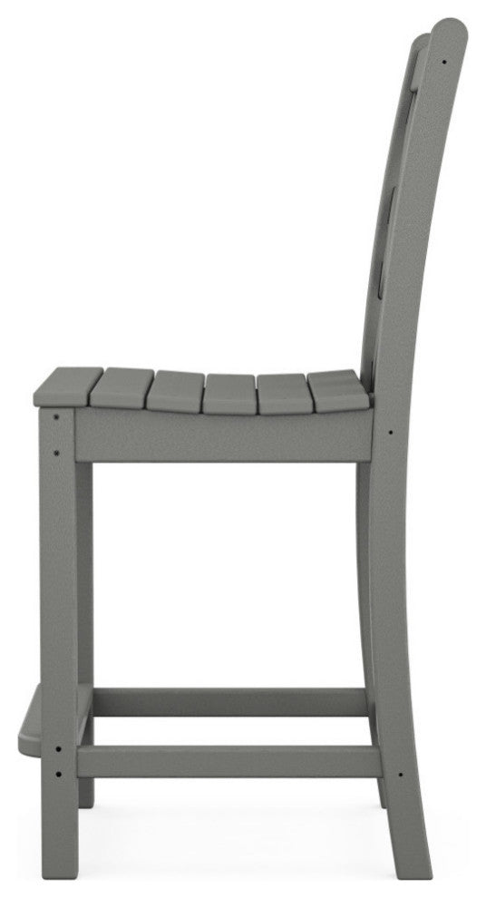 Polywood Chippendale Counter Side Chair, Slate Gray