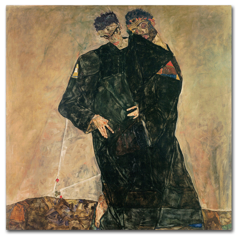 Egon Schiele 'The Hermits' Canvas Art, 35 x 35