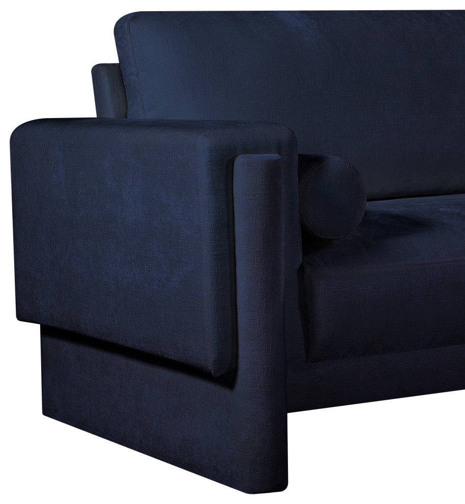 Madeline Chenille Fabric Upholstered Chair, Navy, Chair