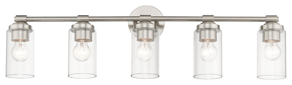 Whittier 5-Light Brushed Nickel Large Vanity Sconce