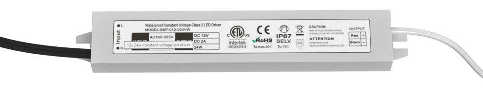 24-Watt LED Power Source, Low Voltage 24w Transformer to Power 3 or More Numbers