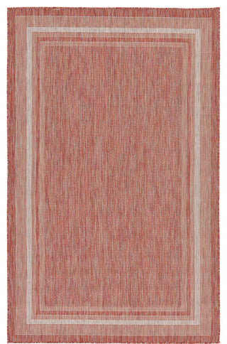 Unique Loom Rust Red Soft Border Outdoor 5' 0 x 8' 0 Area Rug