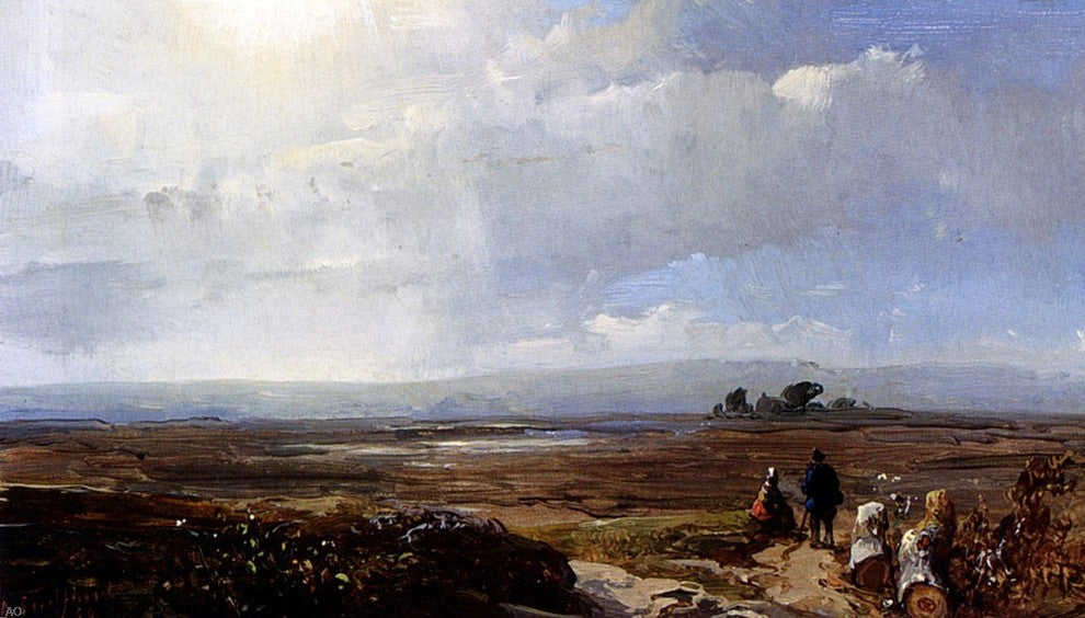 Andreas Schelfhout Travellers In An Extensive Landscape Gallery Wrapped Canvas