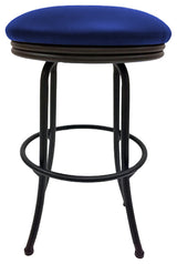Peyton Blue 26inch Counter Height Black Frame Swivel Bar Stool