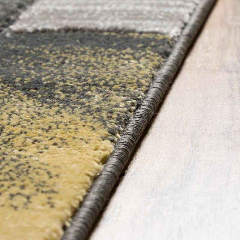 Well Woven Ruby Yolo Modern Geo Shapes Gold Runner Rug 2' x 7' Runner