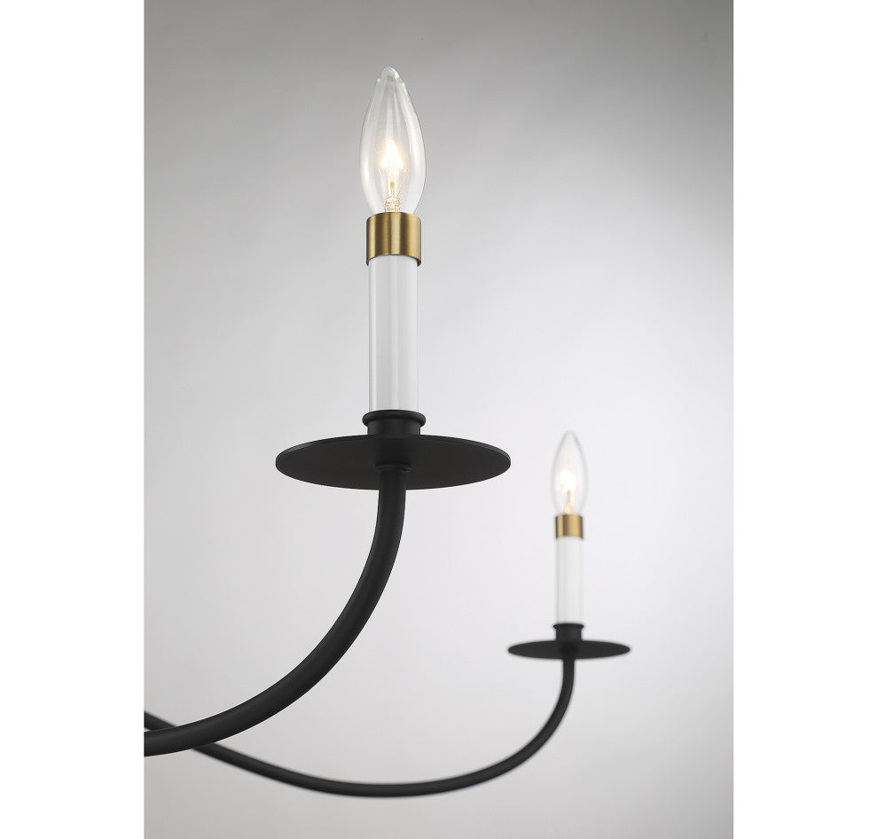 6-Light Chandelier, Matte Black