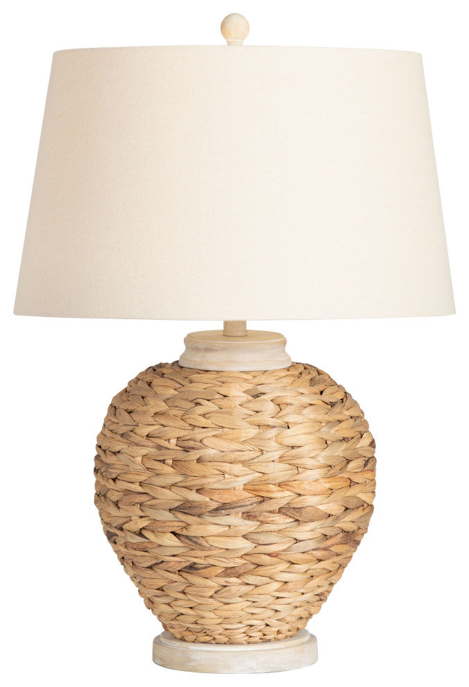 McKenna 3-Way Seagrass Table Lamp with Oat Linen Shade